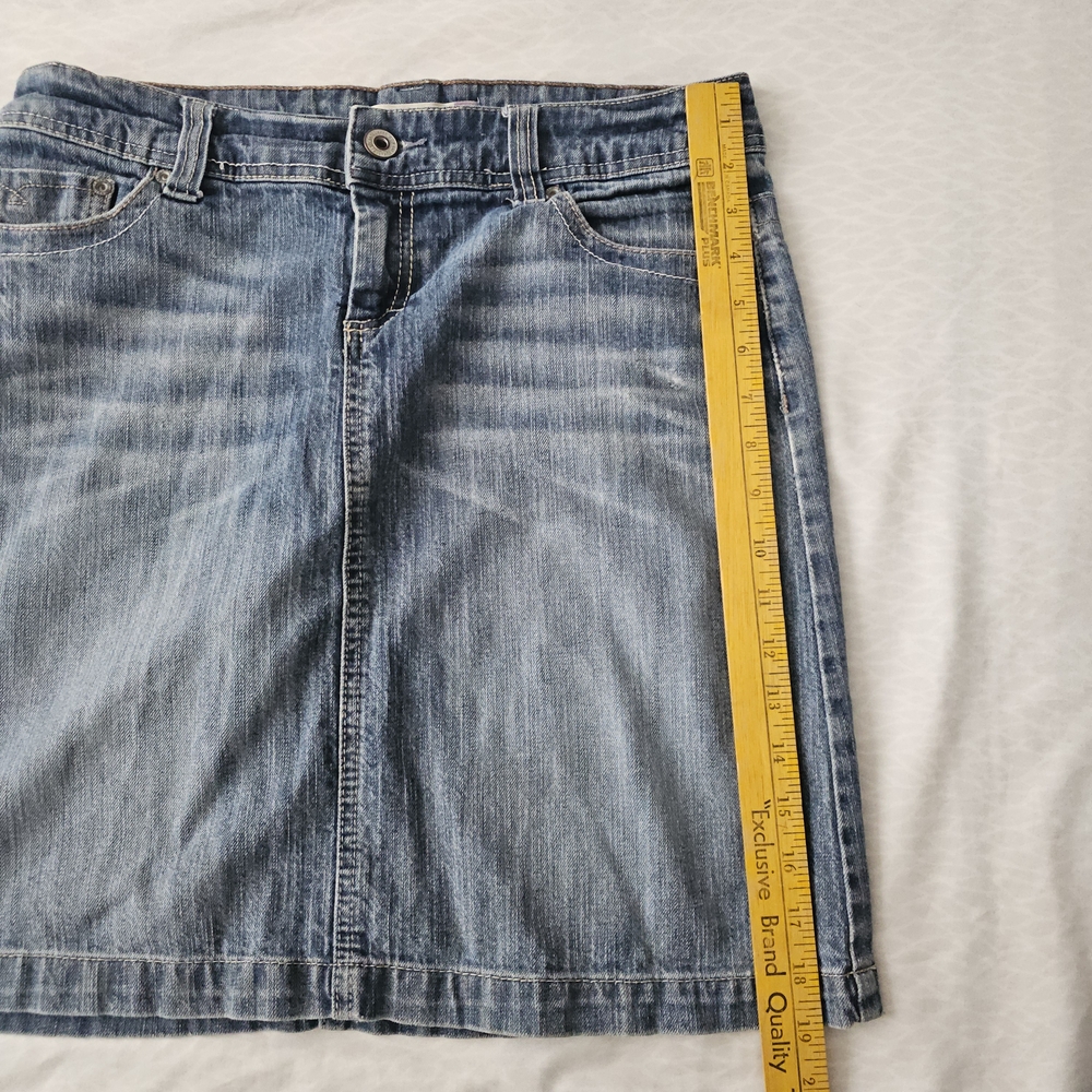 Smart Set Embroidered Pockets Denim Mini Skirt Y2K Sz 9 - Picture 8 of 13
